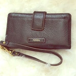 Sleek Fossil Wristlet